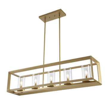 Anna 38.5" Linear Metal/Glass LED Pendant